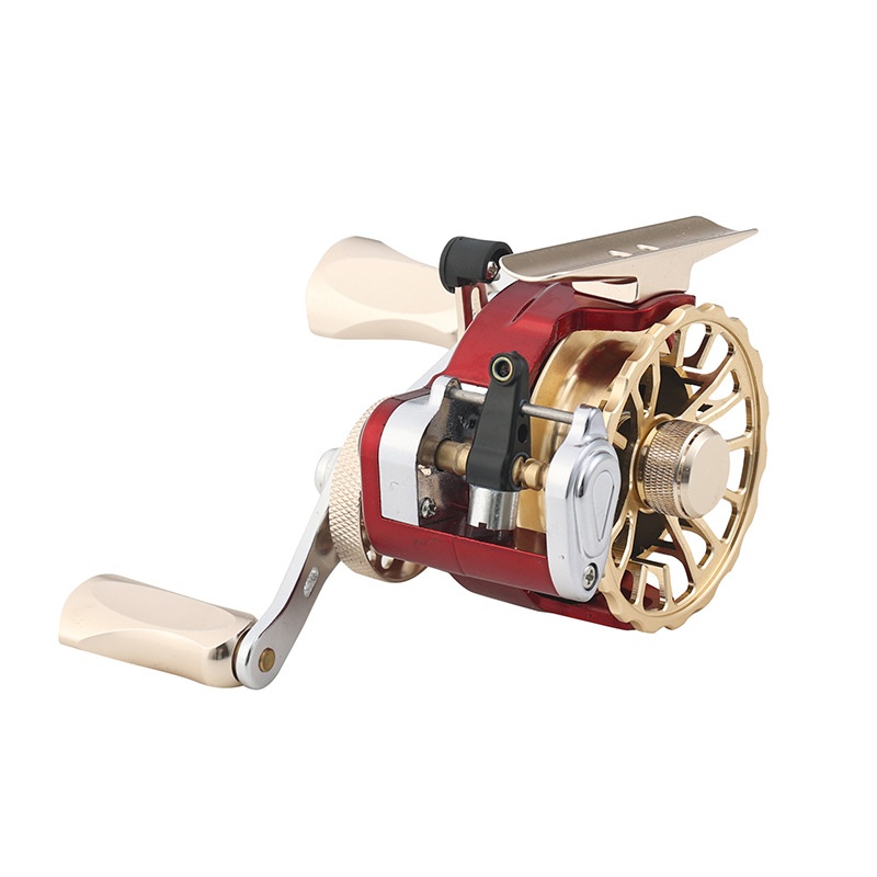 Kastking Reel Zephyr - รีลตกปลาแบบแพและน้ำแข็ง Red Magic 50 พร้อมวาล์วไมโครลีด รีลแบบตีเหยื่อด้านหน้าสำหรับมือซ้าย