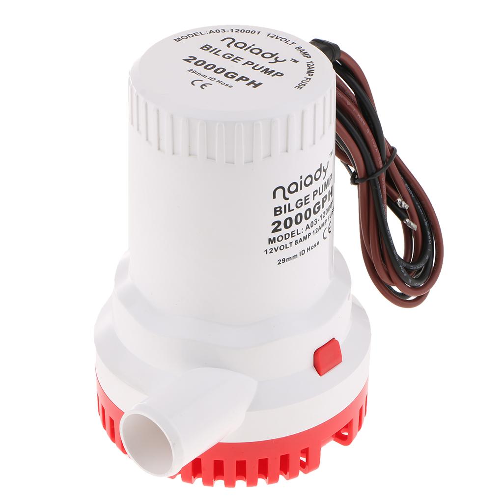 Fishing Boat Bilge Pump - ปั๊มน้ำท้องเรือไฟฟ้า 2000GPH แบบจุ่มใต้น้ำ สำหรับถ่ายโอนน้ำ ใช้กับเรือพลาสติก อะไหล่ระบบประปาสำหรับเรือประมง