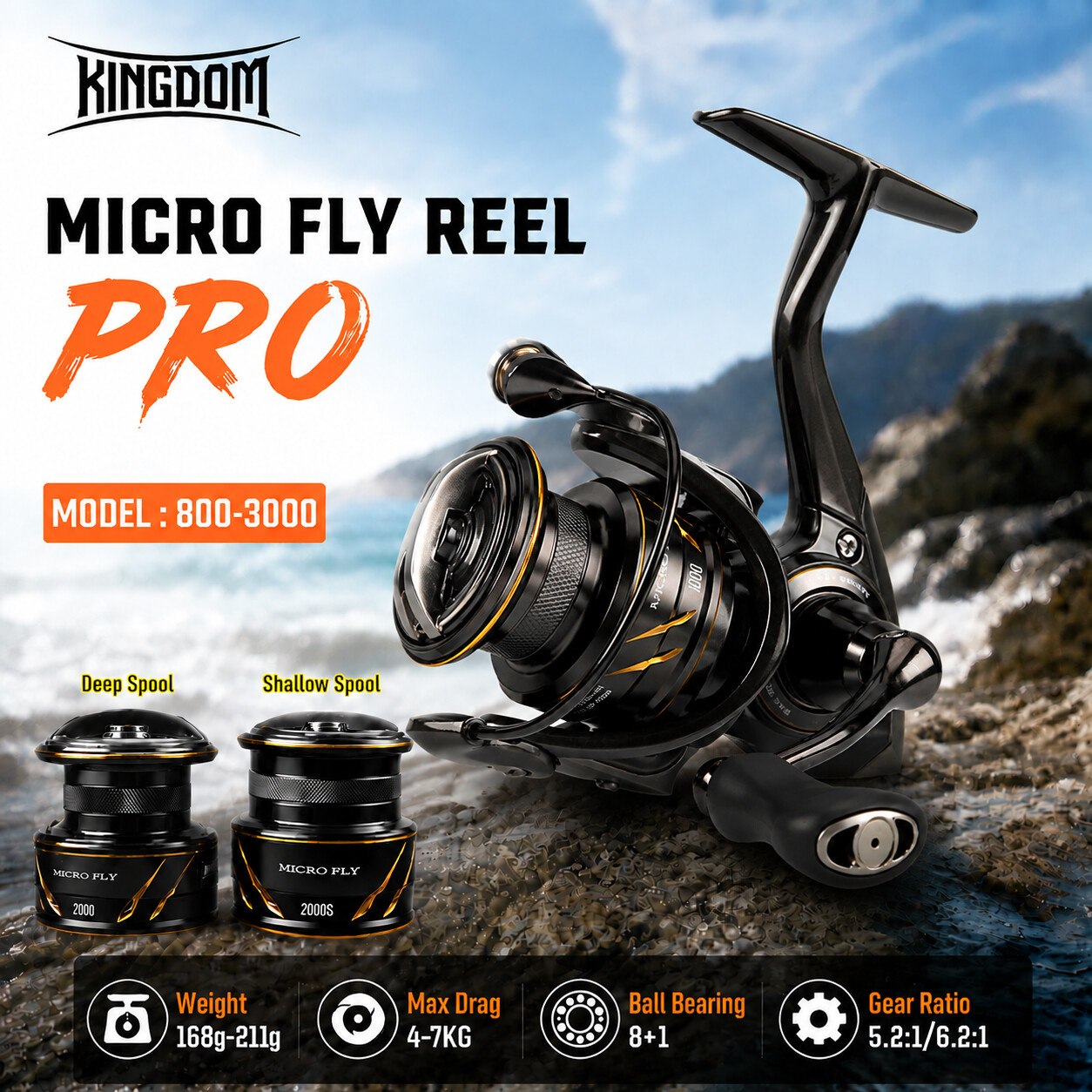 Daiwa Reel Bg - รอกตกปลา Kingdom Micro Fly Pro รุ่น