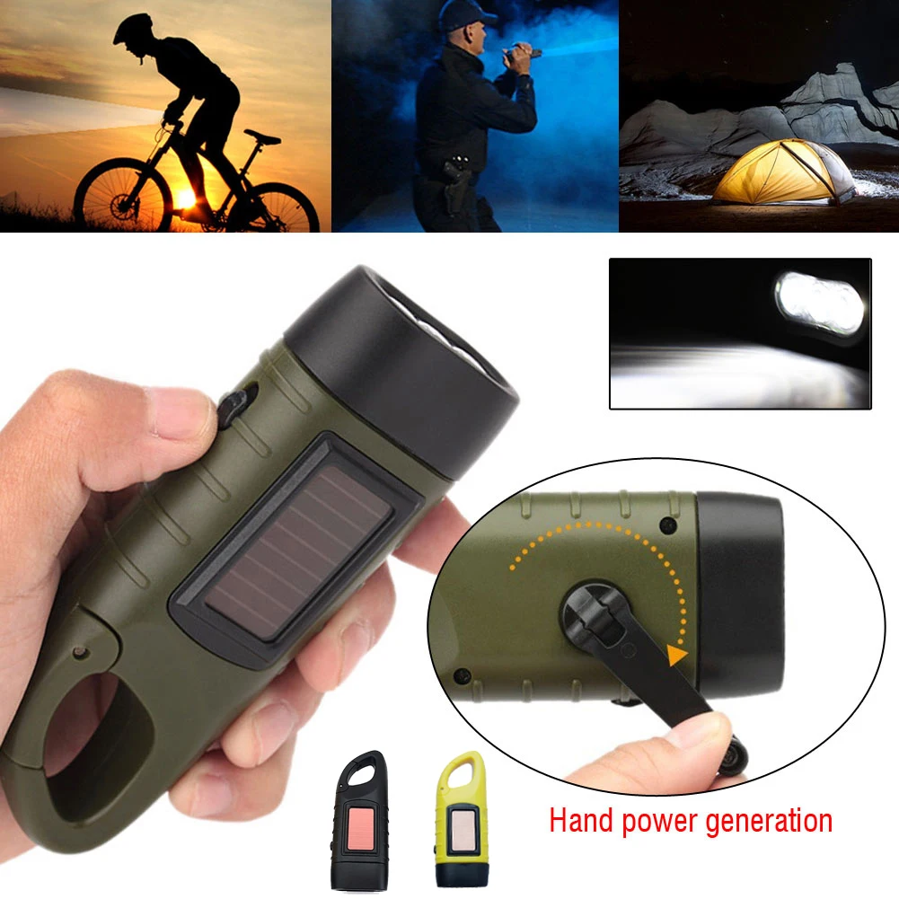 Fishing Boat Navigation Light - ไฟฉาย LED แบบมือหมุน พลังงานแสงอาทิตย์ ชาร์จไฟได้ อุปกรณ์เอาตัวรอด